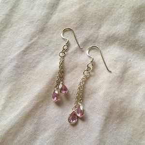 🌷Sterling Silver Pink Drop Earrings